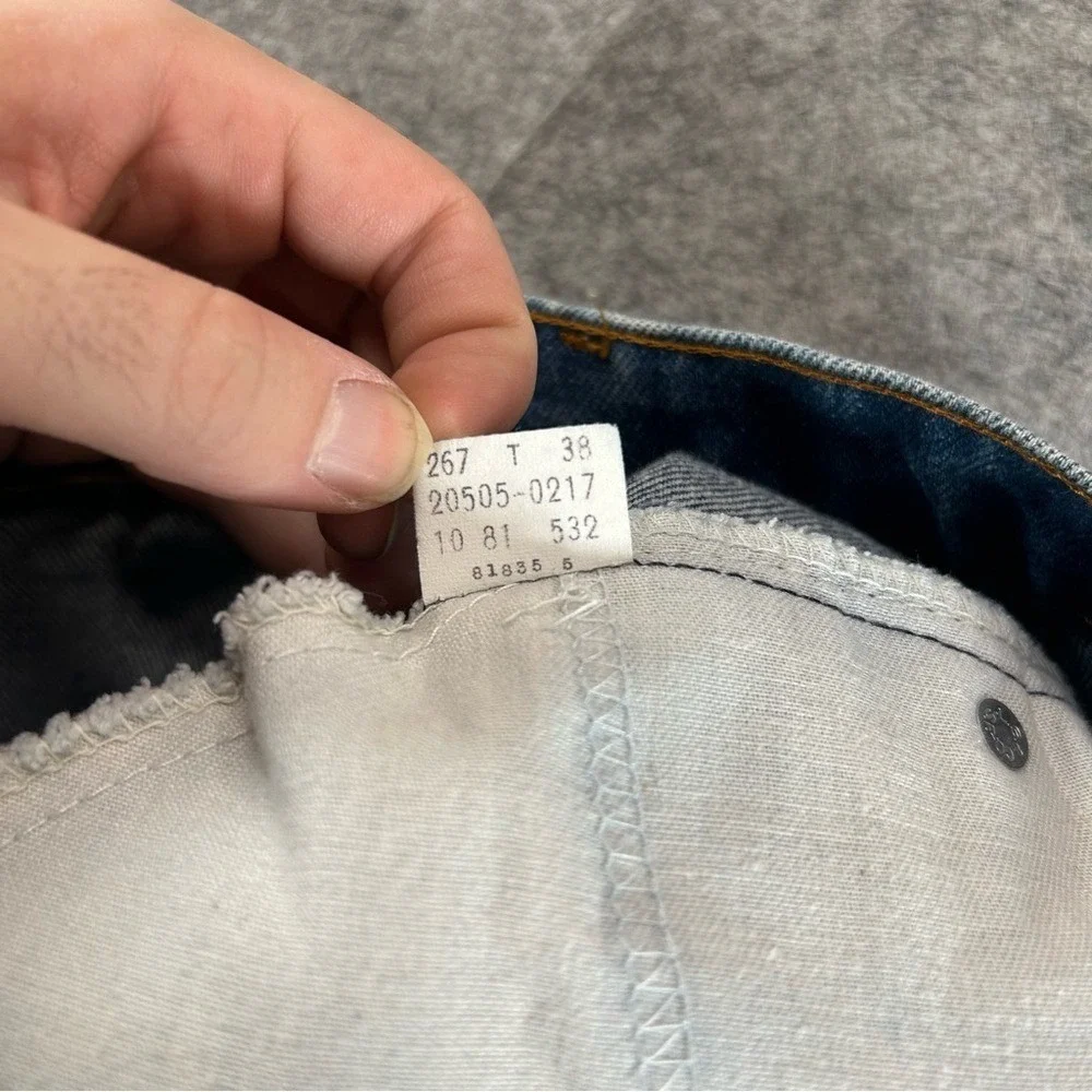Vintage Levi's 20505 0217 Jeans Mens 38x34 Blue Orange Tab Straight Leg 1980s